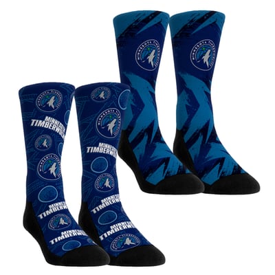 Minnesota Timberwolves Rock Em Youth Game Day 2-Pack Crew Socks - Blue