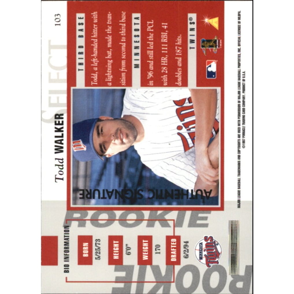 1997 Select Rookie Autographs #4 Todd Walker/3000