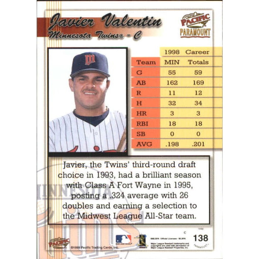 1999 Paramount Opening Day #138 Javier Valentin
