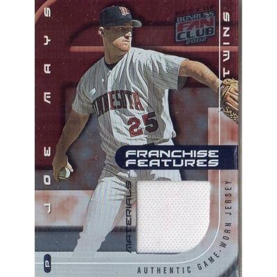 2002 Donruss Best of Fan Club Franchise Features Materials #FF13 Joe Mays Jsy