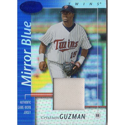 2002 Leaf Certified Mirror Blue #107 Cristian Guzman Jsy