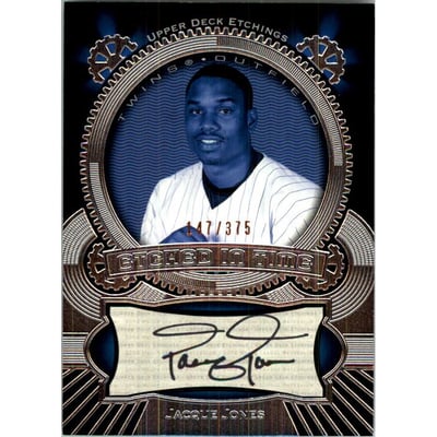 2004 Upper Deck Etchings Etched in Time Autograph Black #JJ Jacque Jones/375
