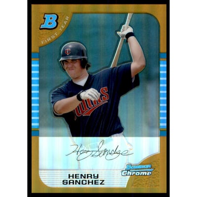 2005 Bowman Chrome Draft Gold Refractors #BDP75 Henry Sanchez FY