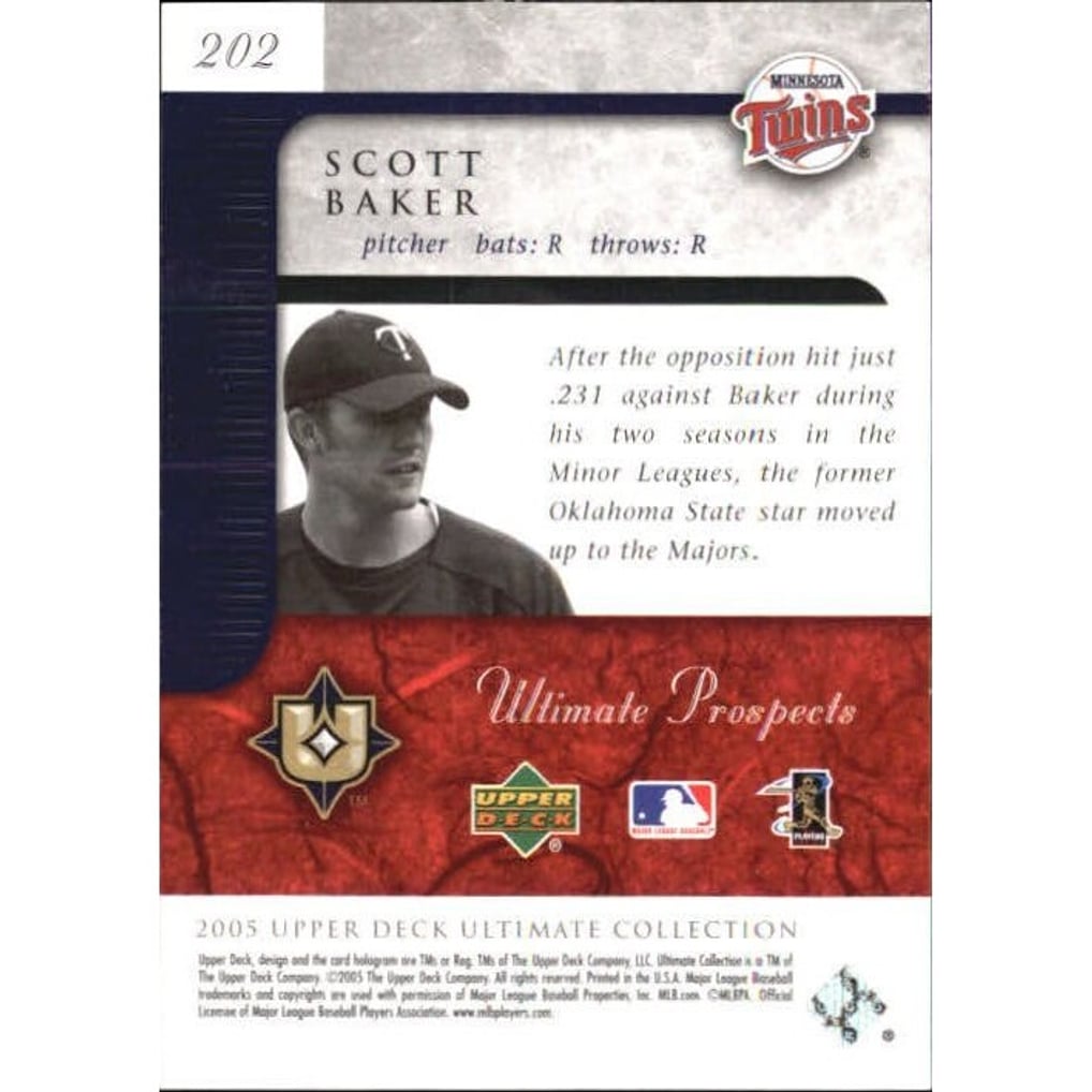 2005 Ultimate Collection Silver #202 Scott Baker UP