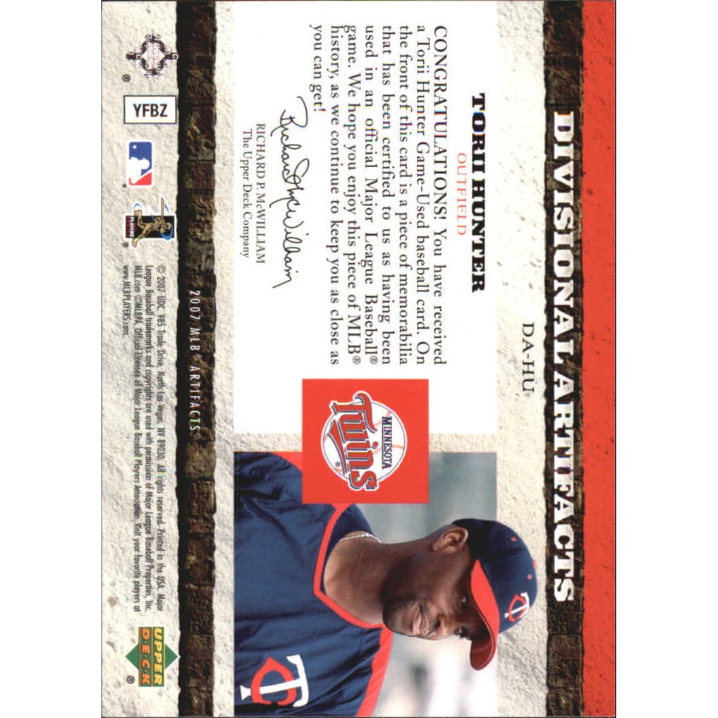 2007 Artifacts Divisional Artifacts #HU Torii Hunter
