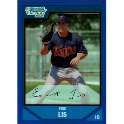 2007 Bowman Chrome Prospects Blue Refractors #BC19 Erik Lis