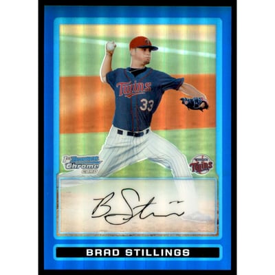 2009 Bowman Chrome Draft Prospects Blue Refractors #BDPP60 Brad Stillings