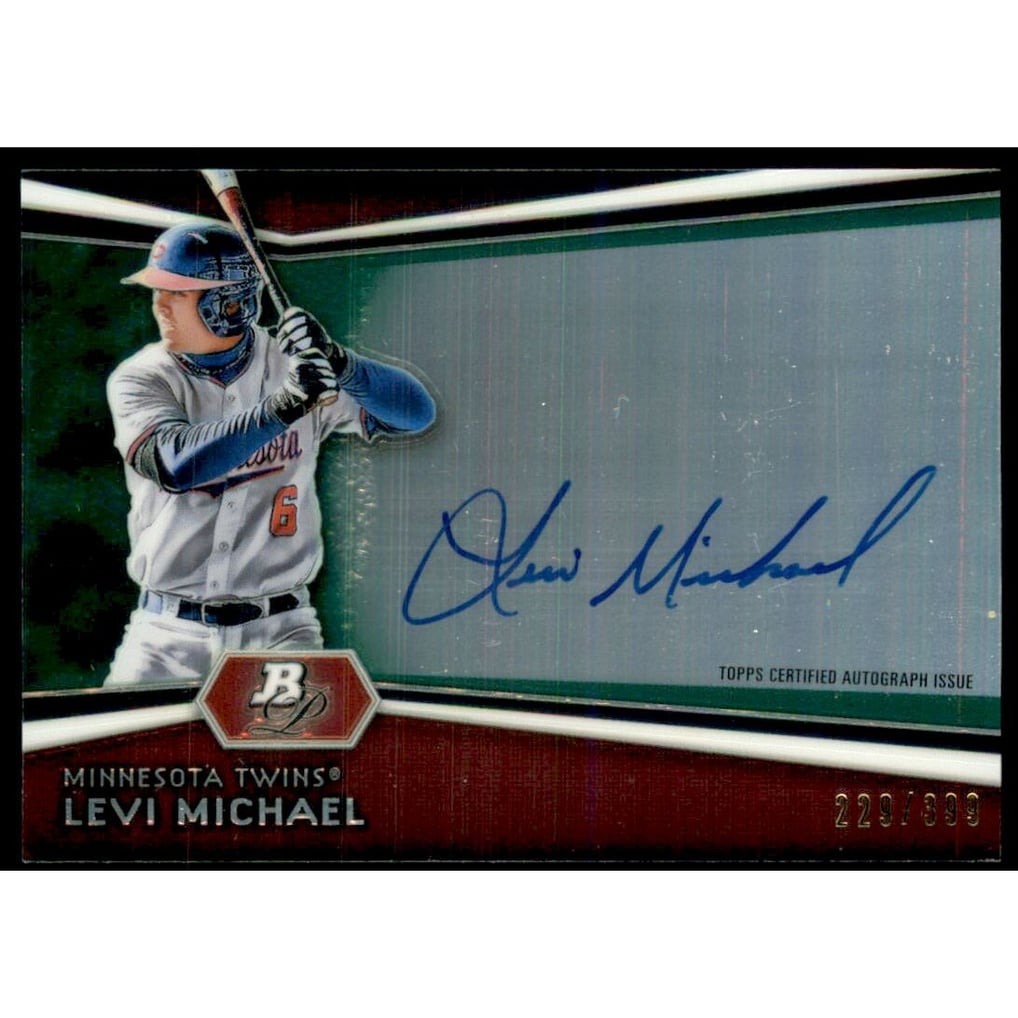 2012 Bowman Platinum Prospect Autographs Green Refractors #LM Levi Michael