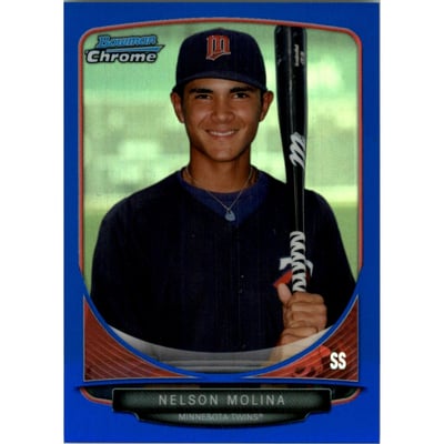 2013 Bowman Chrome Draft Draft Picks Blue Refractors #BDPP76 Nelson Molina