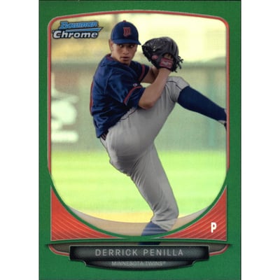 2013 Bowman Chrome Draft Draft Picks Green Refractors #BDPP85 Derrick Penilla