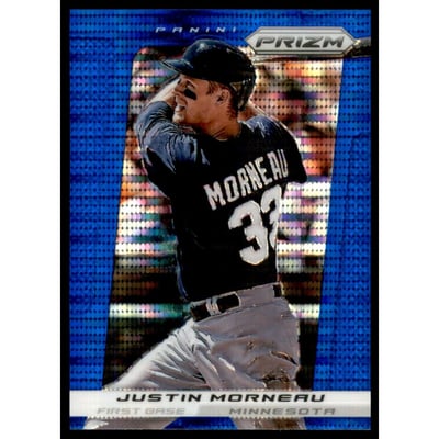 2013 Panini Prizm Prizms Blue Pulsar #109 Justin Morneau