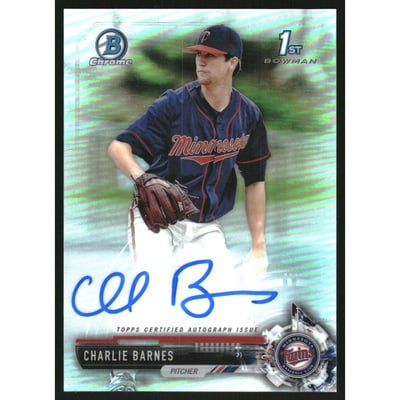 2017 Bowman Chrome Draft Autographs Refractors #CDACBA Charlie Barnes