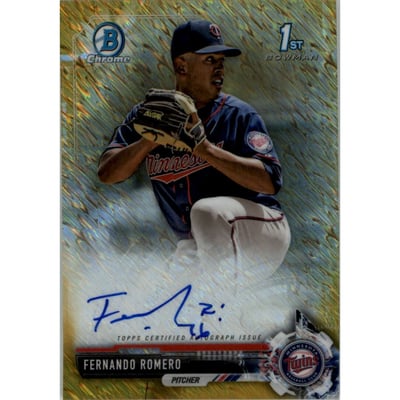 2017 Bowman Chrome Prospect Autographs Gold Shimmer Refractors #CPAFRO Fernando Romero