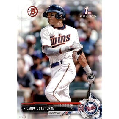2017 Bowman Draft 5x7 #BD190 Ricardo De La Torre
