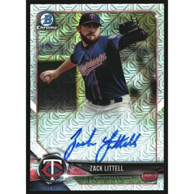 2018 Bowman Chrome Mega Box Autograph Refractors #BMAZL Zack Littell