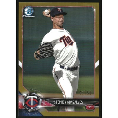 2018 Bowman Chrome Prospects Gold Refractors #BCP90 Stephen Gonsalves