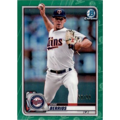 2020 Bowman Chrome Green Refractors #10 Jose Berrios