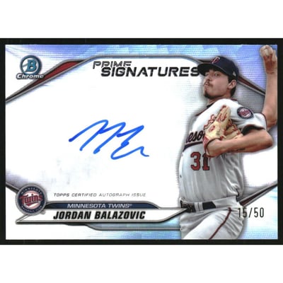 2020 Bowman Chrome Prime Chrome Signatures #PCSJB Jordan Balazovic EXCH