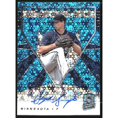 2020 Panini Spectra Signatures Neon Blue #24 Stephen Gonsalves