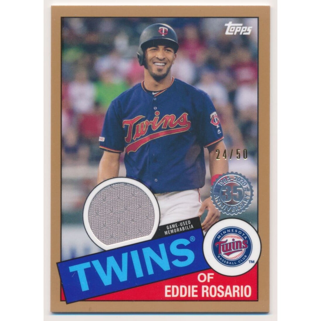 2020 Topps '85 Topps Relics Gold #85TRER Eddie Rosario S2