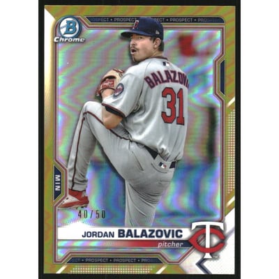 2021 Bowman Chrome Prospects Gold Refractors #BCP61 Jordan Balazovic