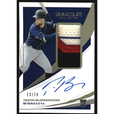 2021 Immaculate Collection Rookie Patch Autographs Jersey Number #153 Travis Blankenhorn/74