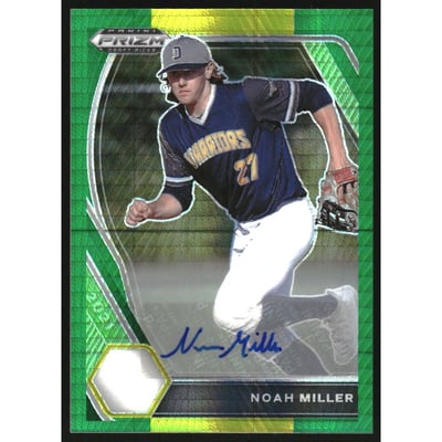 2021 Panini Prizm Draft Picks Base Autographs Prizms Green and Yellow Hyper #36 Noah Miller