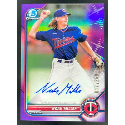 2022 Bowman Chrome Prospect Purple #CPA-NM Noah Miller Auto /250