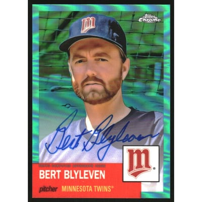 2022 Topps Chrome Platinum Anniversary Autographs Aqua Refractors #CPABB Bert Blyleven