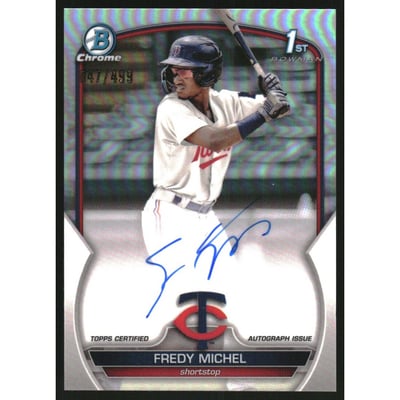 2023 Bowman Chrome Prospect Autographs Refractors #CPAFM Fredy Michel