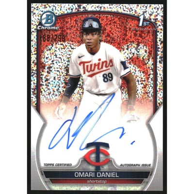 2023 Bowman Chrome Prospect Autographs Speckle Refractors #CPAOD Omari Daniel