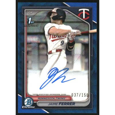 2024 Bowman Chrome Draft Autographs Blue Wave Refractors #CPAJF Jaime Ferrer