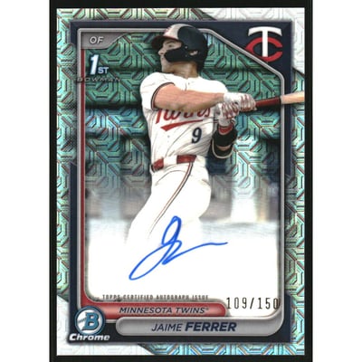 2024 Bowman Chrome Draft Autographs HTA Choice Refractors #CPAJF Jaime Ferrer
