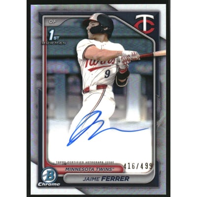 2024 Bowman Chrome Draft Autographs Refractors #CPAJF Jaime Ferrer