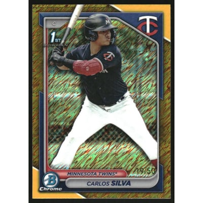 2024 Bowman Chrome Prospects Gold Shimmer Refractors #BCP120 Carlos Silva