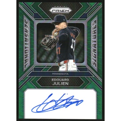 2024 Panini Prizm Sensational Signatures Prizms Green #75 Edouard Julien