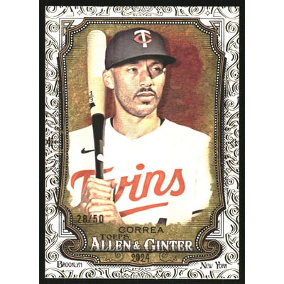 2024 Topps Allen and Ginter Gold Foil Filigree #90 Carlos Correa