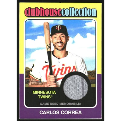 2024 Topps Heritage Clubhouse Collection Relics #CCRCC Carlos Correa HN