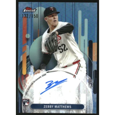 2025 Finest Autographs Sky Blue Refractors #FAZM Zebby Matthews