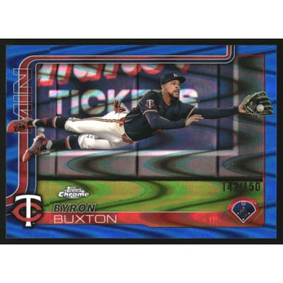 2025 Topps Chrome Blue RayWave Refractors #172 Byron Buxton