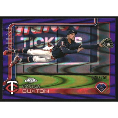 2025 Topps Chrome Purple RayWave Refractors #172 Byron Buxton