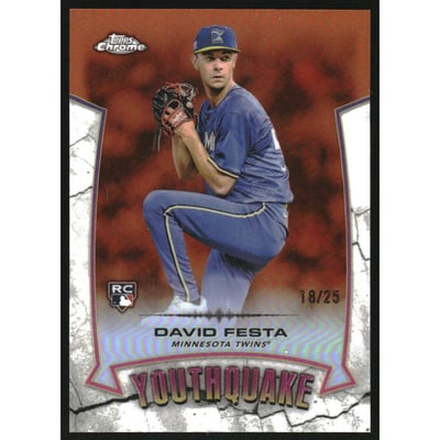 2025 Topps Chrome Youthquake Orange Refractors #YQ15 David Festa
