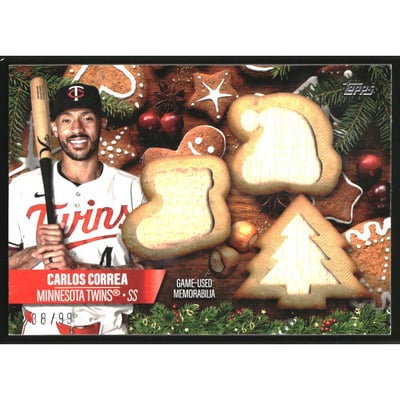 2025 Topps Holiday Shaped Triple Relics #HSRCC Carlos Correa/99