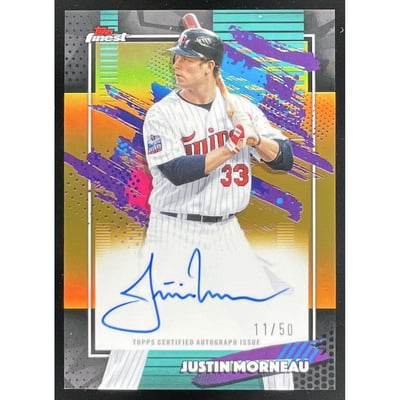 2026 Topps Finest Autograph Gold Refractor #FA-JMO Justin Morneau Auto /50