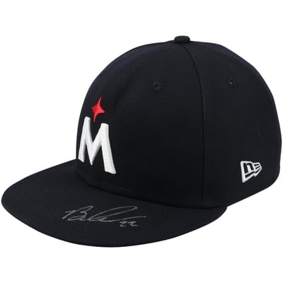 Brooks Lee Minnesota Twins Autographed Fanatics Authentic Game-Used Navy Alternate Cap from the 2024 MLB Season