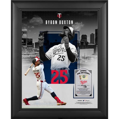 Byron Buxton Minnesota Twins Fanatics Authentic Framed 11" x 14" Showcase Collage with a Piece of Game-Used Ball - Limited Edition of 250