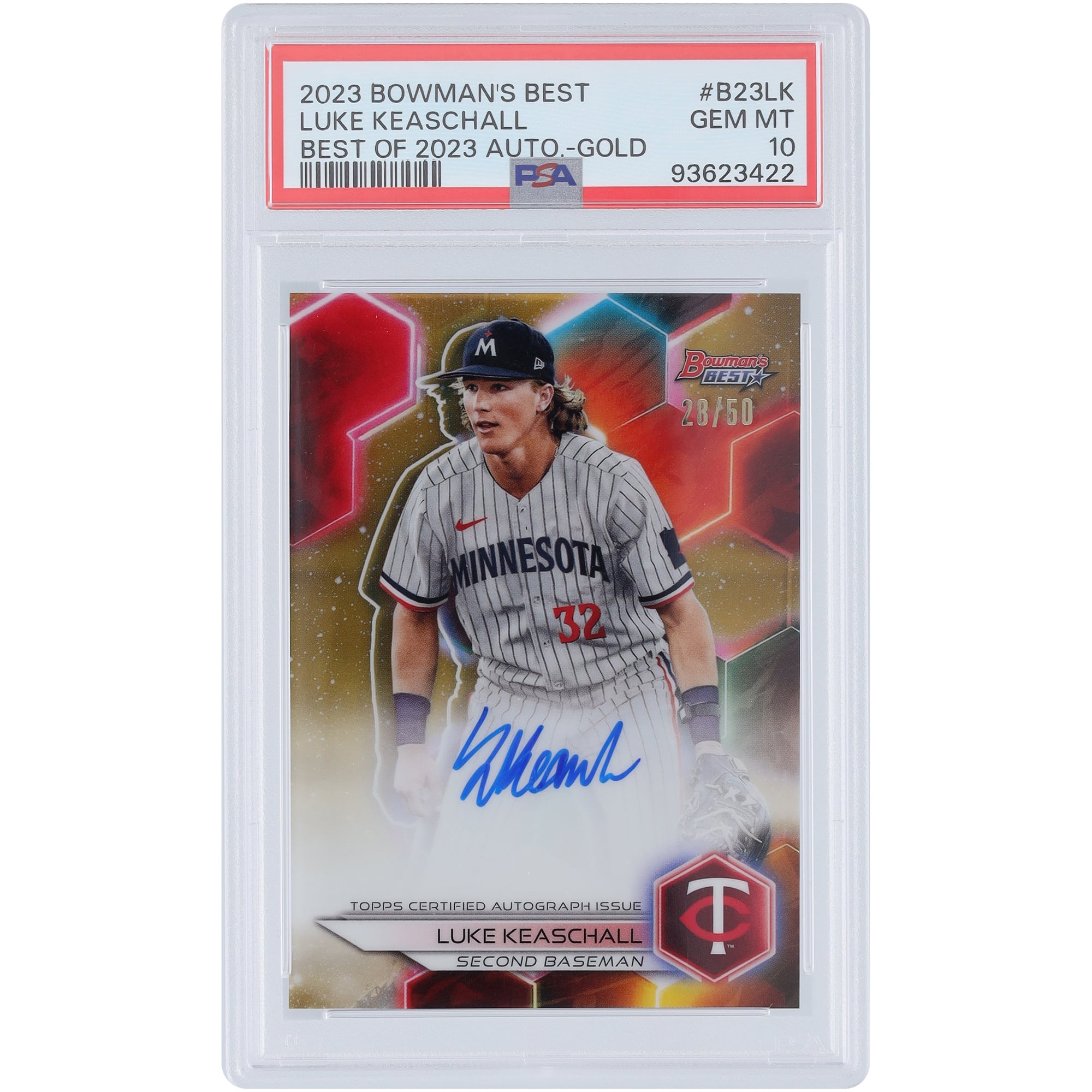 Luke Keaschall Minnesota Twins Autographed 2023 Bowman