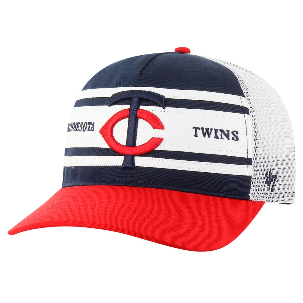 Minnesota Twins '47 Gridiron Super Stripe Relaxed Trucker Hitch Adjustable Hat - Navy