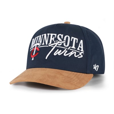 Minnesota Twins '47 Scribe Line Hitch Adjustable Hat - Navy/Light Brown