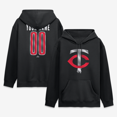 Minnesota Twins Big & Tall Forged Mascot Personalized Name & Number Hoodie - Black